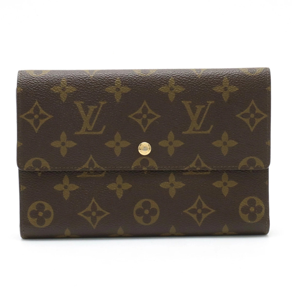 LOUIS VUITTON Monogram Pochette Passport Case Tri fold Long Wallet